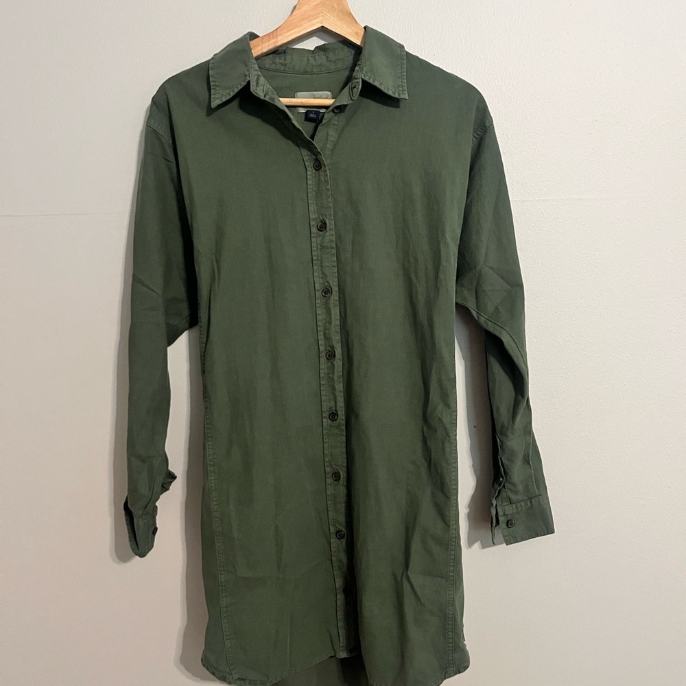 Universal Thread Women's Green Button Down Shirt Dress